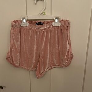 Brandy Melville Pink Velvet Shorts